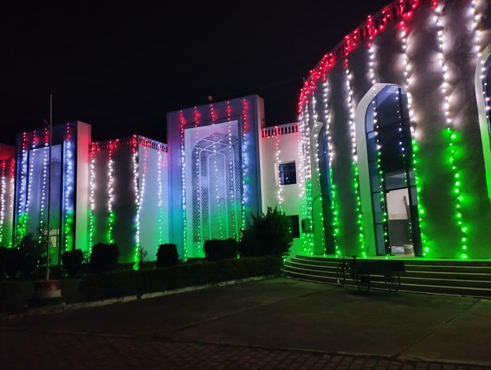 Ahead of Independence Day Haj House, Lucknow is traditionally illuminated in the vibrant tricolor 